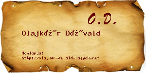 Olajkár Dévald névjegykártya